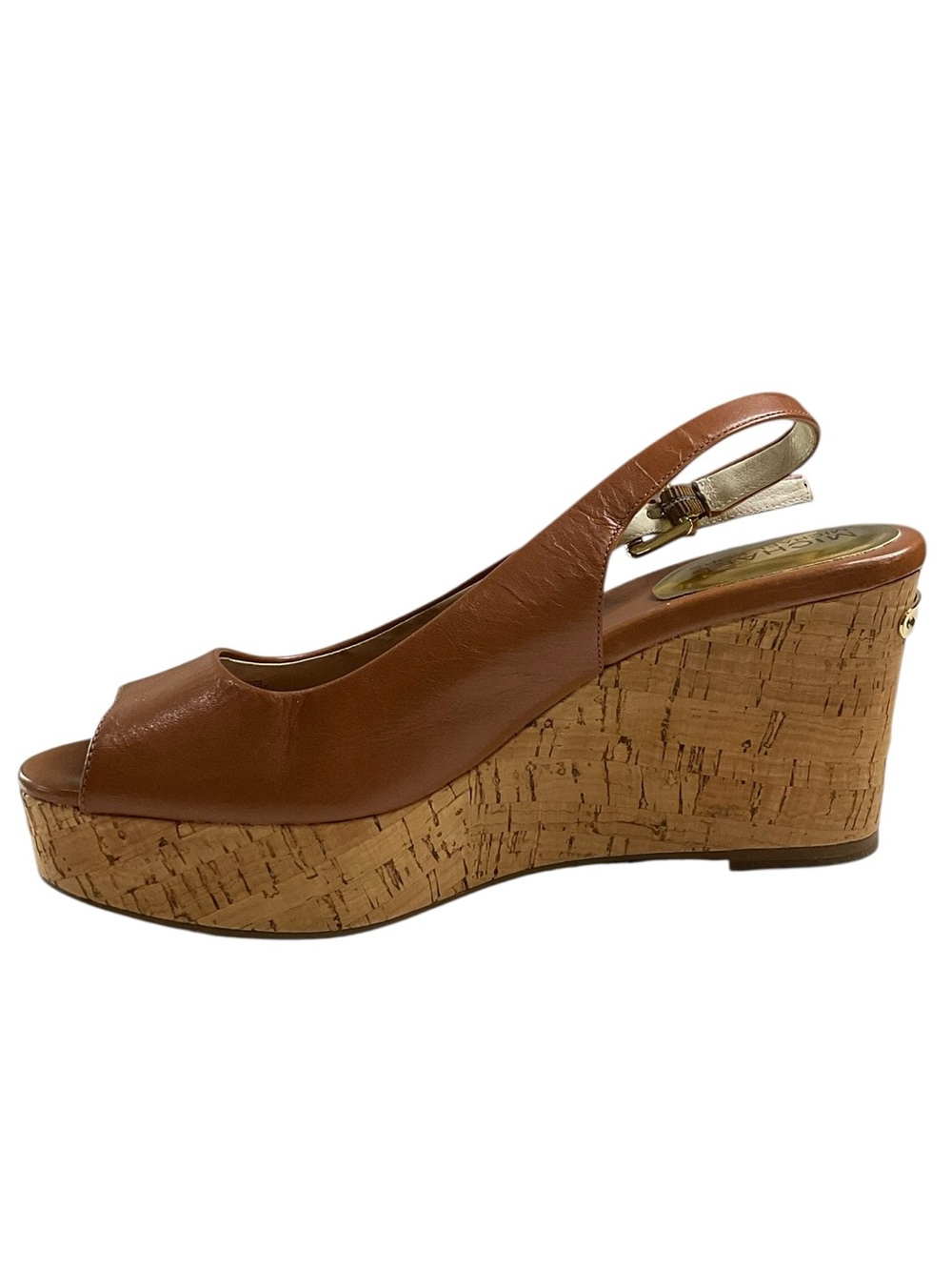 MICHAEL Michael Kors Brown Cork Wedge Slingback Sandals - Picture 4 of 12